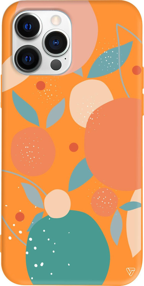 iPhone 15 Pro Max Uyumlu Turuncu Renkli Silikon Abstract Koleksiyonu Orange Shape Telefon Kılıfı