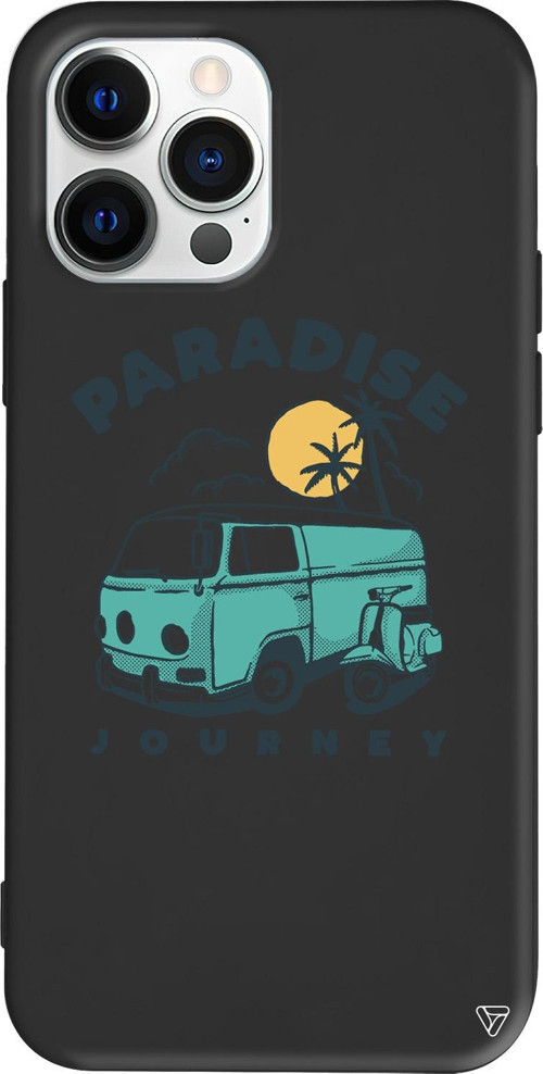 iPhone 15 Pro Max Uyumlu Siyah Renkli Silikon Paradise Telefon Kılıfı
