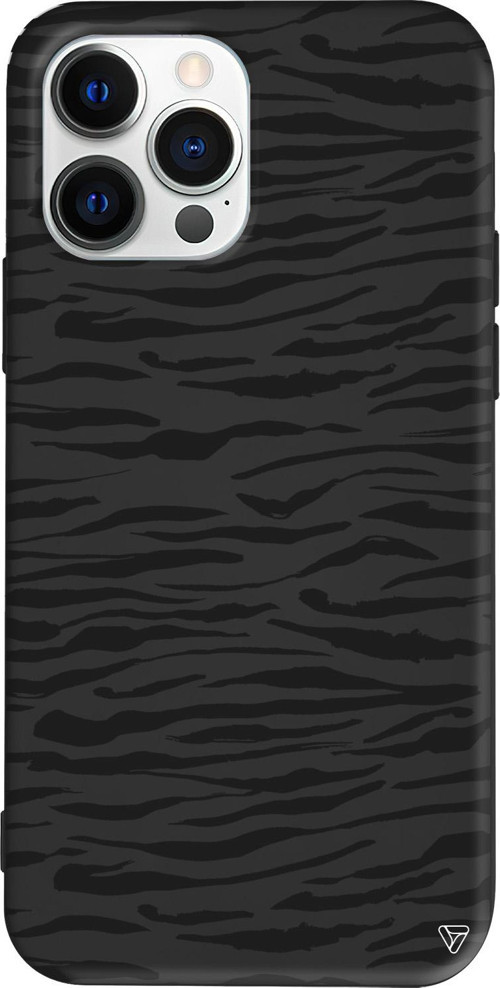 iPhone 15 Pro Max Uyumlu Siyah Renkli Silikon Zebra Telefon Kılıfı
