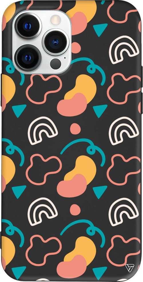 iPhone 15 Pro Max Uyumlu Siyah Renkli Silikon Abstract Koleksiyonu Abstract 8 Telefon Kılıfı