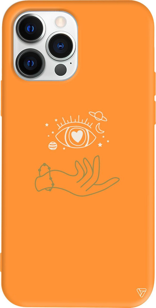 iPhone 15 Pro Max Uyumlu Turuncu Renkli Silikon Hand Soul Telefon Kılıfı
