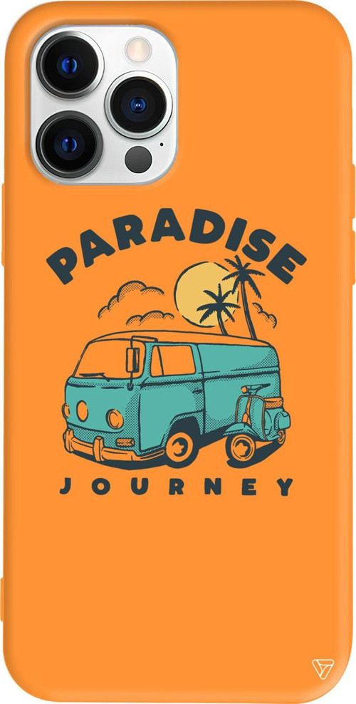 iPhone 15 Pro Max Uyumlu Turuncu Renkli Silikon Paradise Telefon Kılıfı