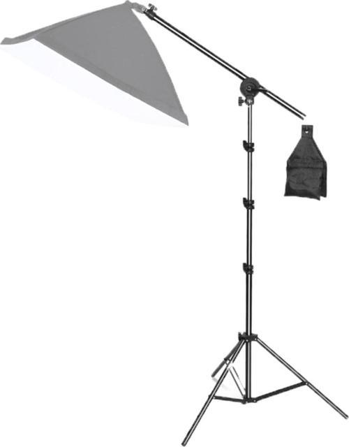 Boom Arm Fotoğraf Stüdyosu Işık Standı Çapraz Kol Ile Ağırlık Tek Duylu Softbox Kit