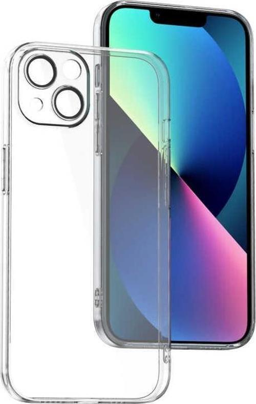 Apple iPhone 14 ile Uyumlu Kapak Lens Korumalı Arkası Şeffaf Sert Mika Kılıf - Şeffaf