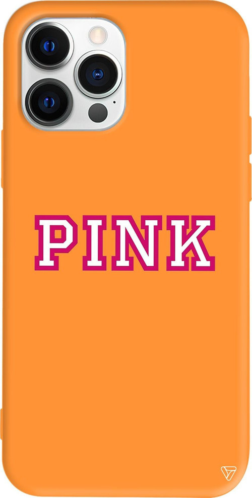 iPhone 15 Pro Max Uyumlu Turuncu Renkli Silikon Pink Telefon Kılıfı
