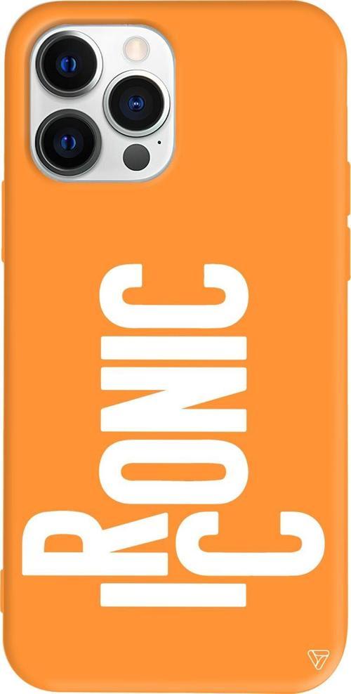 iPhone 15 Pro Max Uyumlu Turuncu Renkli Silikon Ironic Telefon Kılıfı