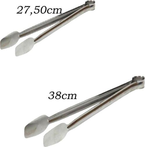 2'Li Mangal Maşası Uzun Ve Kısa Izgara Çelik Maşa Seti (38Cm Ve 27,50Cm)