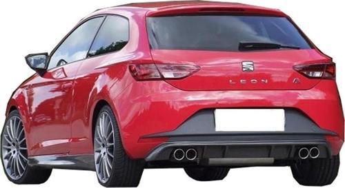 Seat Leon Mk3 (2013-2016) Uyumlu Fr Arka Tampon Eki - Difüzör (Plastik)