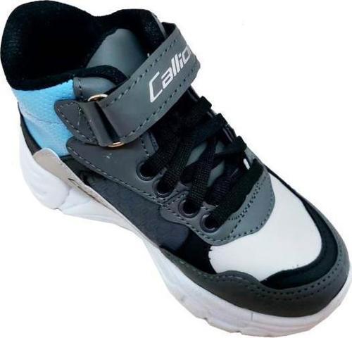 053-21 Deri Patik Çocuk Spor Ayakkabı Buz Füme Mavi