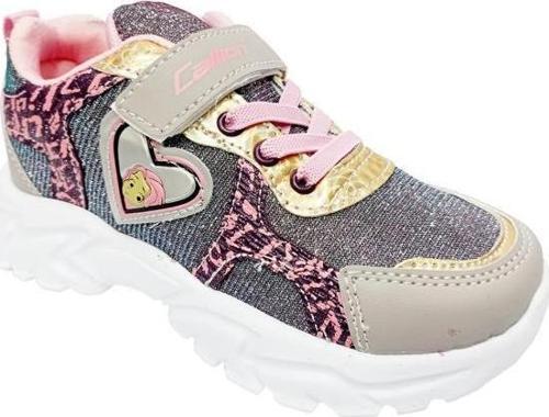 047-F Simli Kız Çocuk Sneakers Ayakkabı Gri 6 Simli