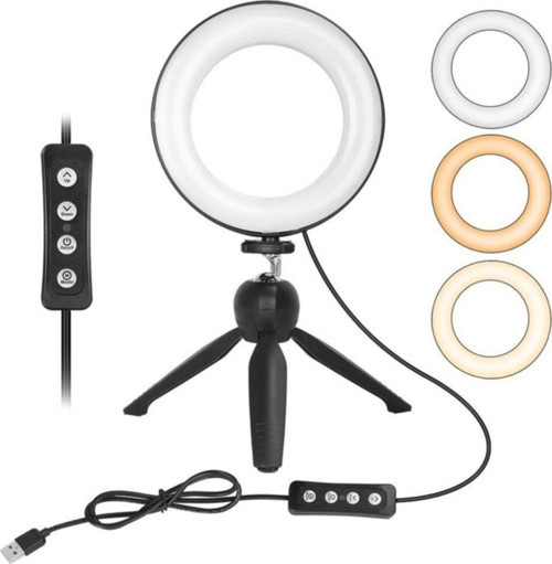 6" Ring Light Makyaj Kuaför Işığı Masaüstü 15Cm Stand