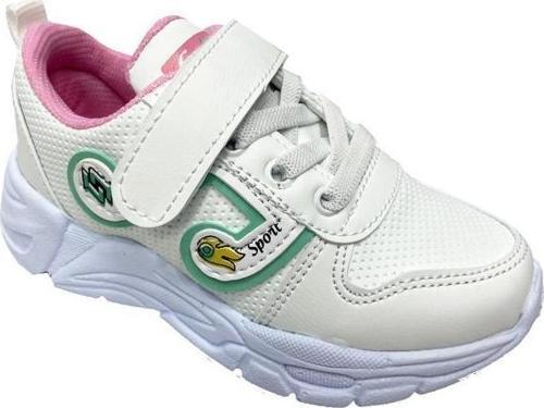 0107 Deri Patik Çocuk Spor Ayakkabı Beyaz Pembe