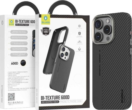 iPhone 15 Pro Uyumlu Bi-Texture Magnetic 600D Air Aramid Fiber Magsafe Telefon Kılıfı