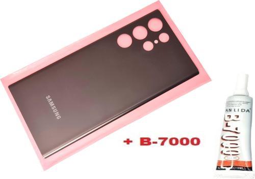 Samsung Galaxy S22 ULTA Arka Pil Batarya Kapağı (CAM+B-7000) KAHVER RENGİ