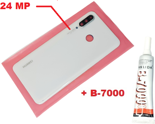Huawei P30 Lite Arka Pil Batarya Kapağı (Kamera Lensli 24 MP CAM+B-7000) BEYAZ