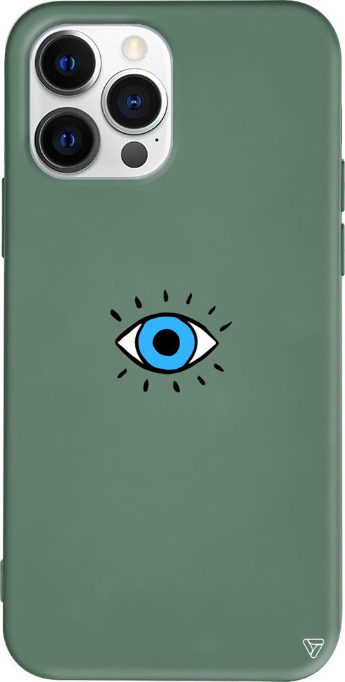 iPhone 15 Pro Max Uyumlu Yeşil Renkli Silikon One Eye Telefon Kılıfı