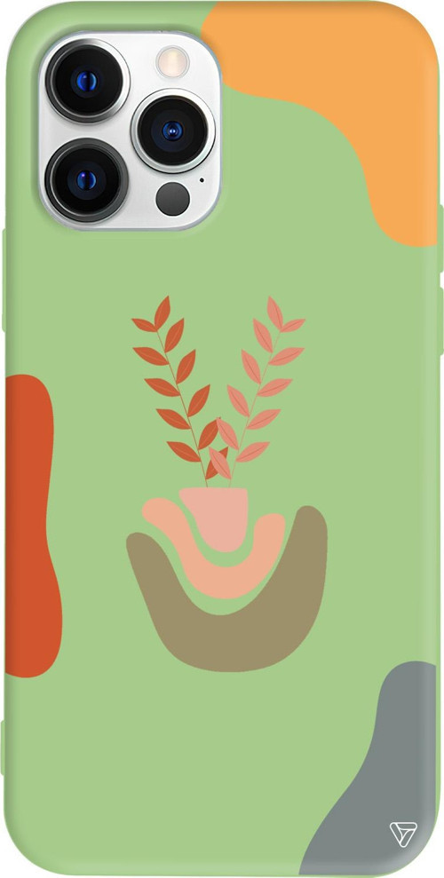iPhone 15 Pro Uyumlu Açık Yeşil Renkli Silikon Basic Shape Abstract Koleksiyonu Telefon Kılıfı