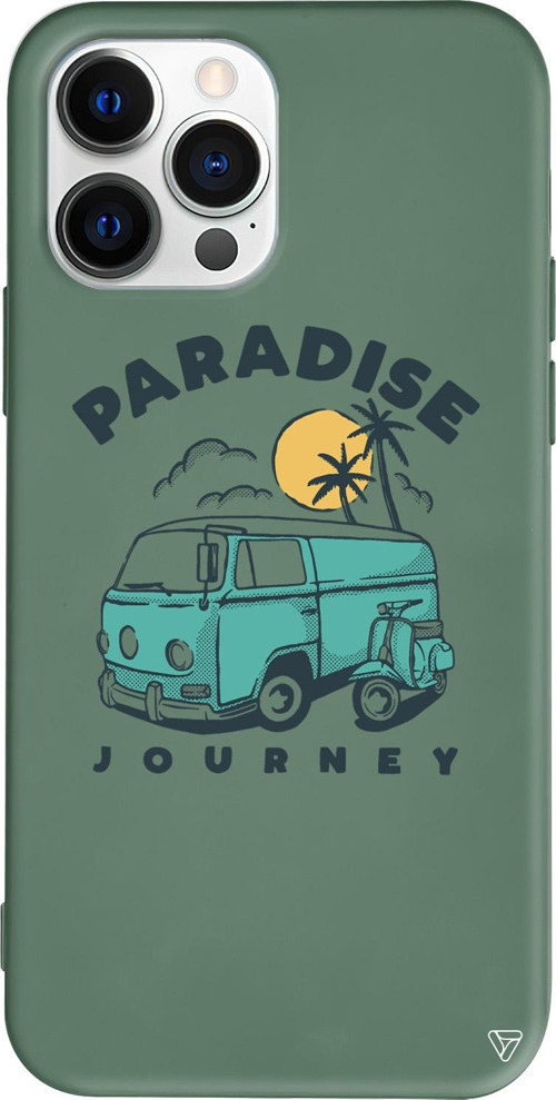 iPhone 15 Pro Max Uyumlu Yeşil Renkli Silikon Paradise Telefon Kılıfı