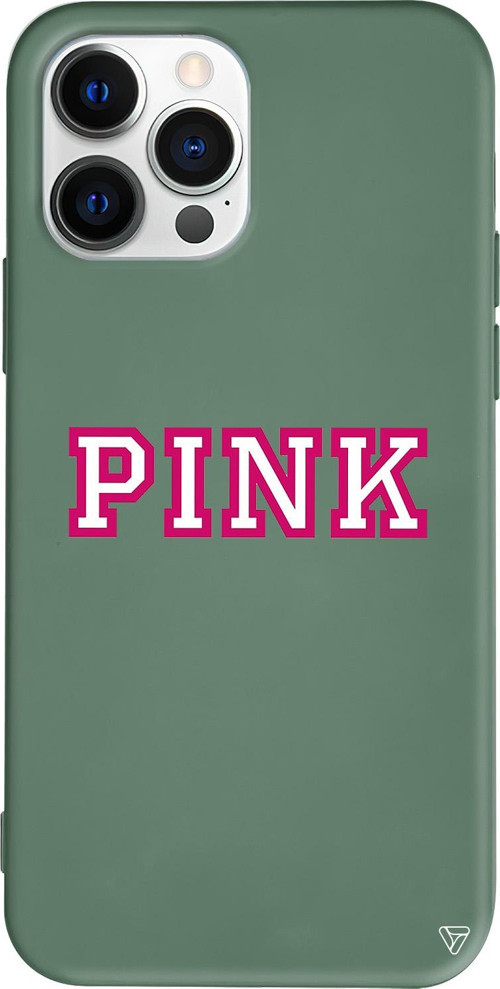 iPhone 15 Pro Max Uyumlu Yeşil Renkli Silikon Pink Telefon Kılıfı