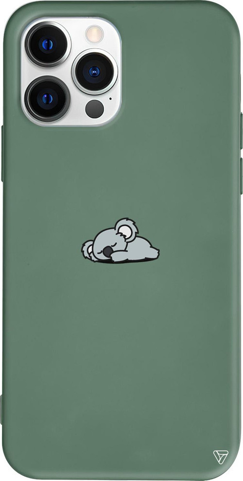 iPhone 15 Pro Max Uyumlu Yeşil Renkli Silikon Koala Telefon Kılıfı