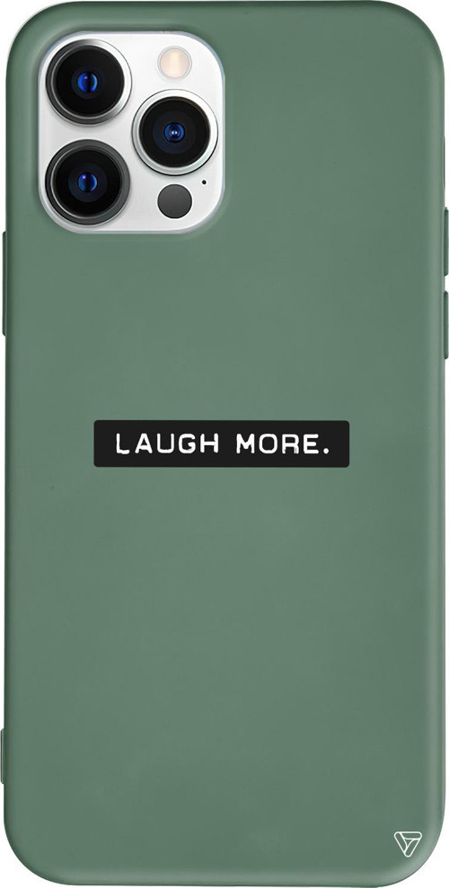 iPhone 15 Pro Max Uyumlu Yeşil Renkli Silikon Laugh More Telefon Kılıfı
