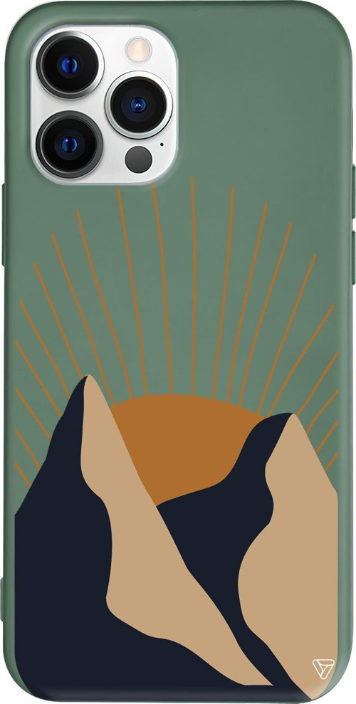 iPhone 15 Pro Max Uyumlu Yeşil Renkli Silikon Abstract Koleksiyonu Mountain Telefon Kılıfı