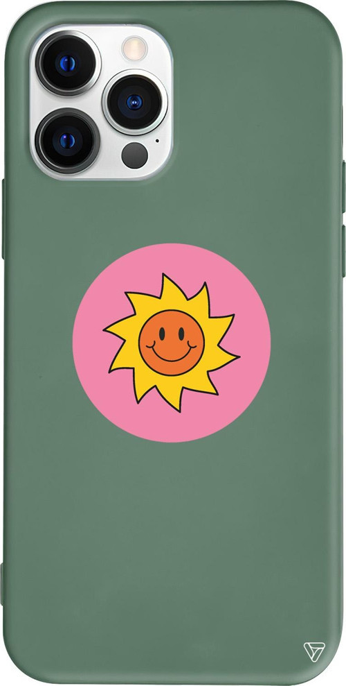 iPhone 15 Pro Max Uyumlu Yeşil Renkli Silikon Sun Telefon Kılıfı