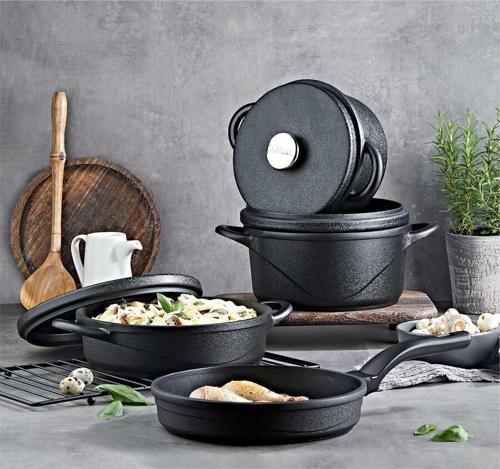 3557 Wave Quartz Prıme 7 Parça Biogranit Döküm Tencere Seti