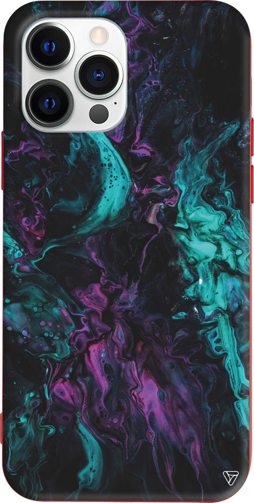 iPhone 15 Pro Uyumlu Kırmızı Renkli Silikon Cosmos Telefon Kılıfı