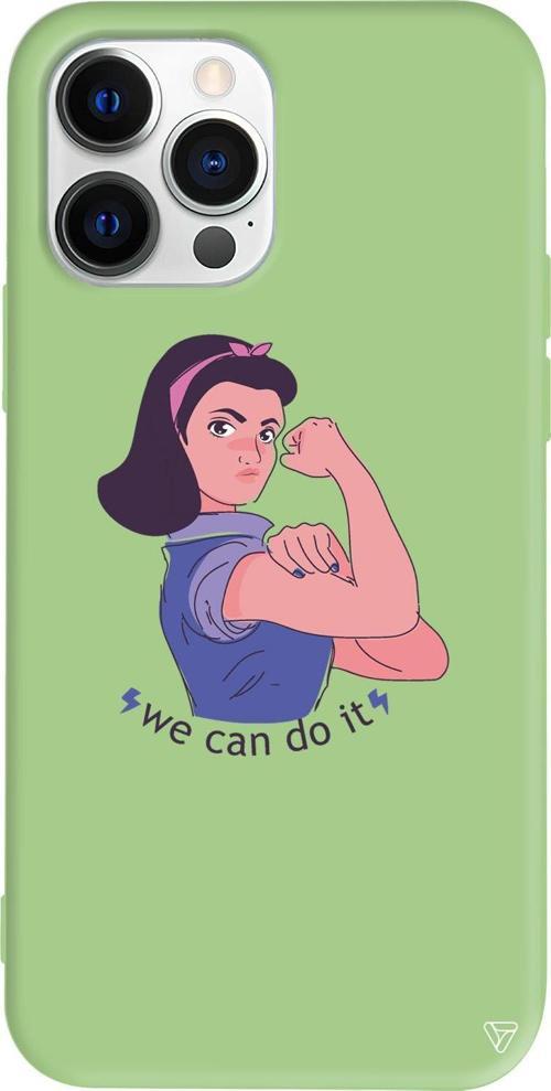iPhone 15 Pro Uyumlu Açık Yeşil Renkli Silikon We Can Do It! 3  Telefon Kılıfı