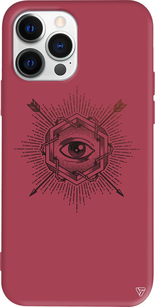 iPhone 15 Pro Uyumlu Bordo Renkli Silikon Dikenli Sarmasik Telefon Kılıfı