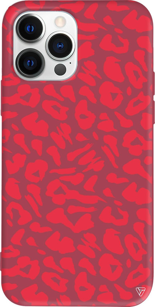 iPhone 15 Pro Uyumlu Bordo Renkli Silikon Leopar Rose Telefon Kılıfı