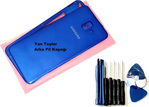 Samsung Galaxy J6 Plus FULL ORJ KASA Arka Pil Batarya Kapağı (TAMİR SETİ) MAVİ