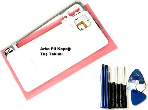 Samsung Galaxy M32 FULL ORJ KASA Arka Pil Batarya Kapağı (TAMİR SETİ) BEYAZ