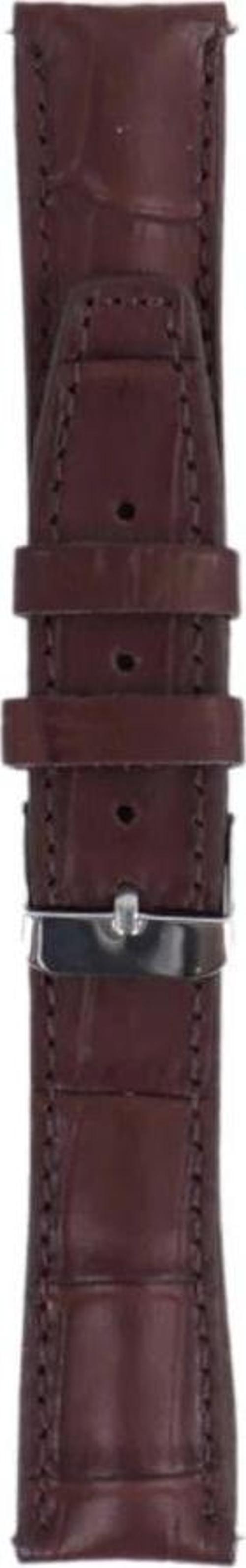 LW38-43 20 mm Hakiki Deri Bombeli Kahve Kordon Silver Toka