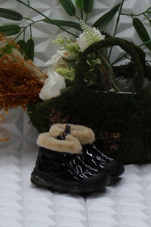 946.E24K.422 Siyah Poppy II Rahat İlk Adım Işıklı Kız Çocuk Bot