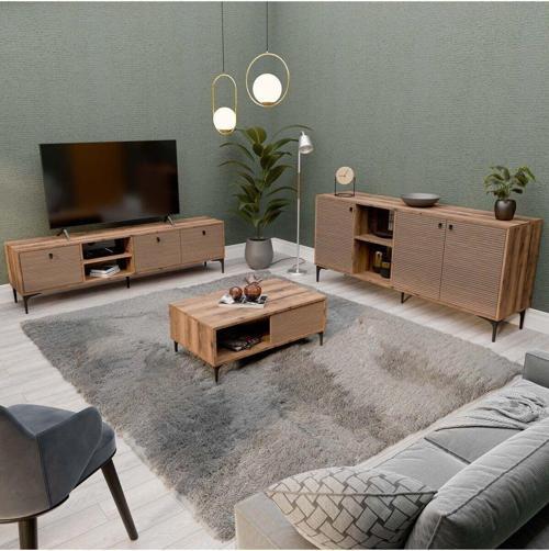 Set 1360-2090-1680 Vision Tv Ünitesi - Orta Sehpa - Konsol Seti Hat - Kaplan