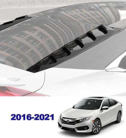 Honda Civic Uyumlu Fc5 Için Arka Cam Üstü Vizör Kaplama Piano Black 2016