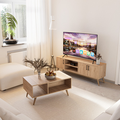 Set 1586-2076 Tv Ünitesi Exxen Orta Sehpa (Ahşap Ayaklı) - Sepet Rengi