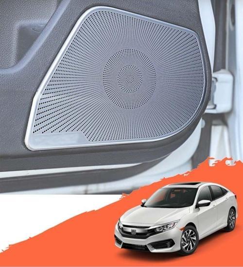 Honda Civic Uyumlu Fc5/Fk7 Için Hoparlör Kaplaması Silver 2016+