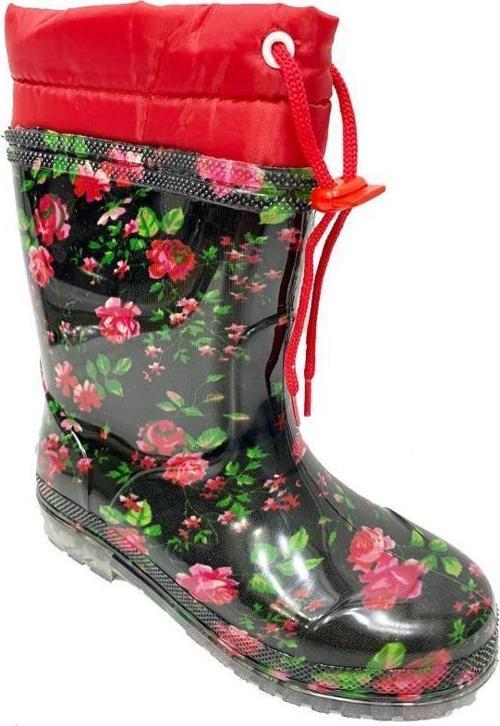 03120 Kürklü Sıcak Astar Filet Kız Çocuk Yağmur Çizme