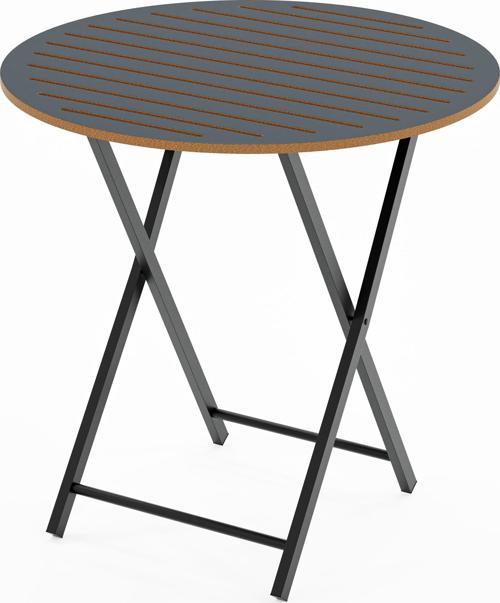 Katlanır 4 Kişilik Yuvarlak Bahçe Masası Bistro Masa 70x70 Füme 1508