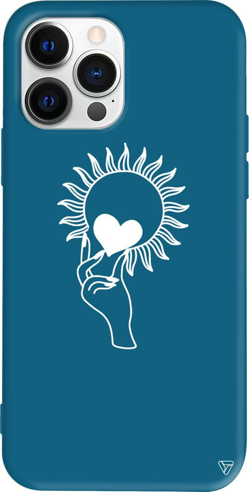 iPhone 15 Pro Uyumlu Lacivert Renkli Silikon Keep Heart Telefon Kılıfı