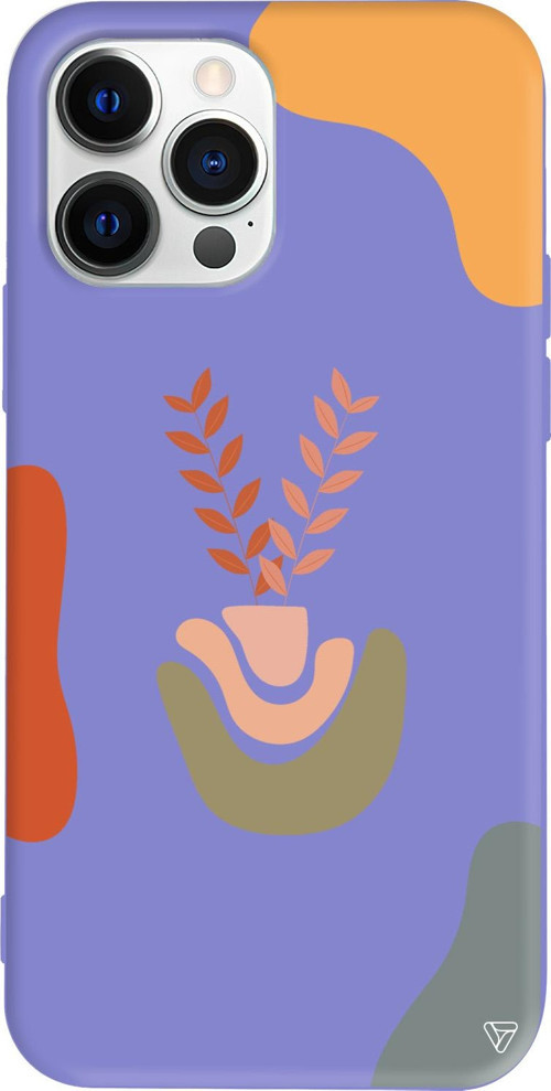 iPhone 15 Pro Uyumlu Lila Renkli Silikon Basic Shape Abstract Koleksiyonu Telefon Kılıfı
