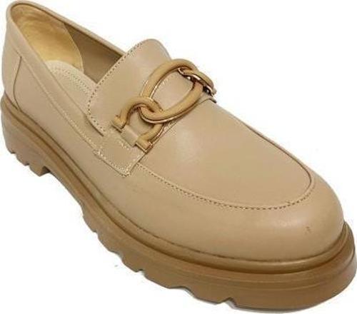 113-24  Deri Loafer Tokalı Kadın Ayakkabı