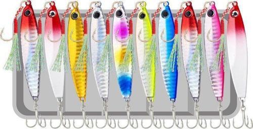 10 Adet 10gr 4.8cm Kutulu Metal Rapala Jig Seti Balık Olta Yemi İspanyol Oltası