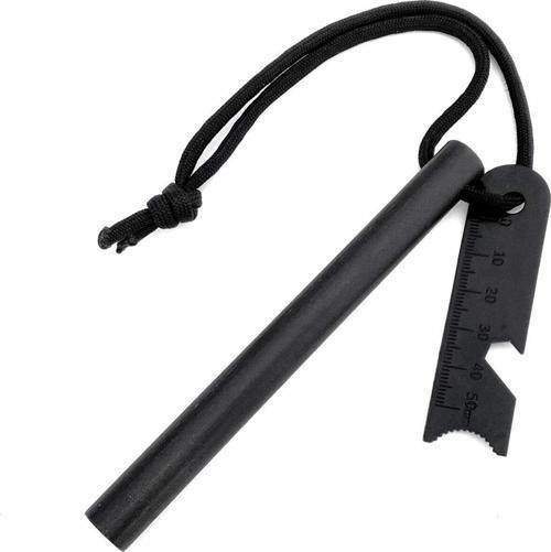 10cm Boy 1cm En Full Magnezyum Ateş Başlatıcı Bar - %100 Katkısız Alüminyum İçermez Fire Starter Siyah