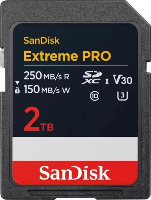 Extreme Pro 2TB 250/150MB/s SDXC V30 UHS-I U3 Hafıza Kartı SDSDXXD-2T00-GN4IN