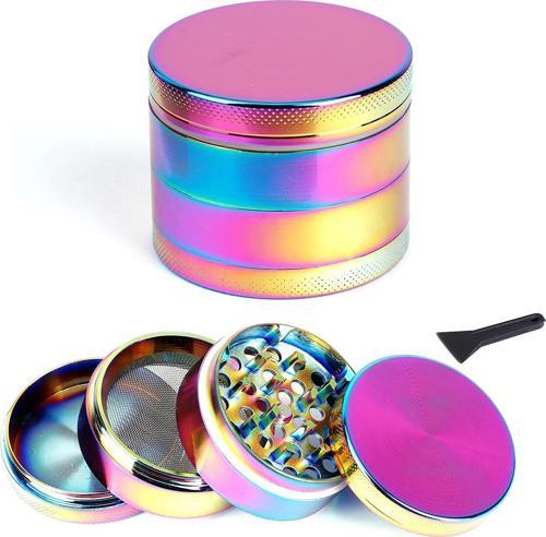 50 mm 4 Katmanlı Mıknatıslı Çinko Alaşım Herbal Grinder Baharat Bitki Ot Tütün Öğütücü Renkli