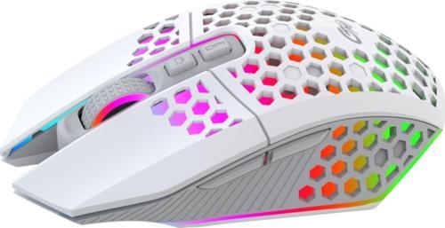 Sessiz Tuşlu Wireless 2.4G 8 Button RGB LED Gaming Mouse - Silent Button - One Click Desktop Beyaz